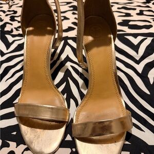 Tory Burch Gold Heeled Sandals
